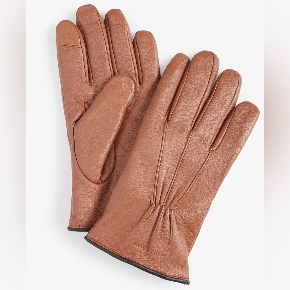 🆕 Cole Haan Men's Leather Gloves. “British Tan”. Size: Large (NWT)